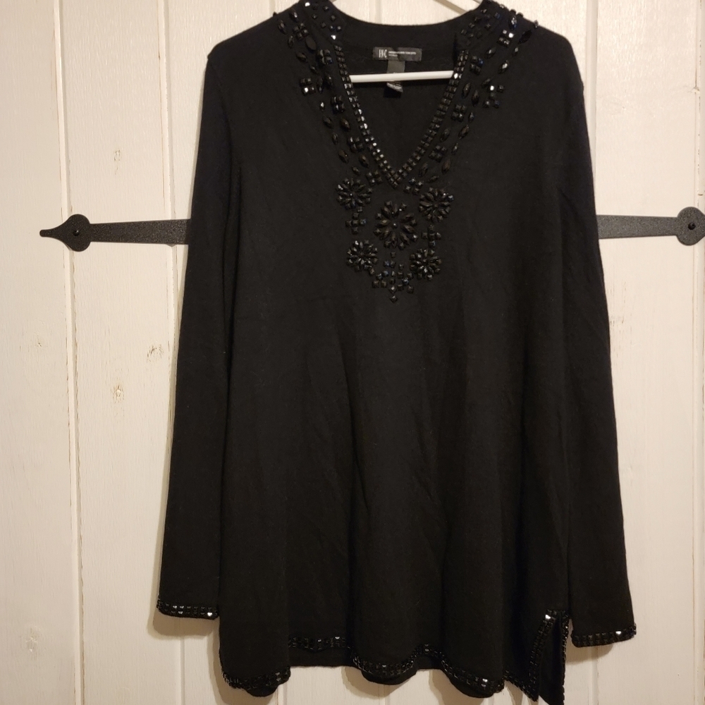INC International Concepts Sweater Knit Beaded Size 1X
